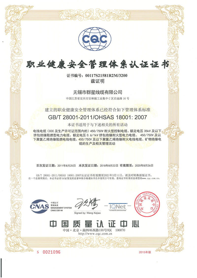 Three certificate of system